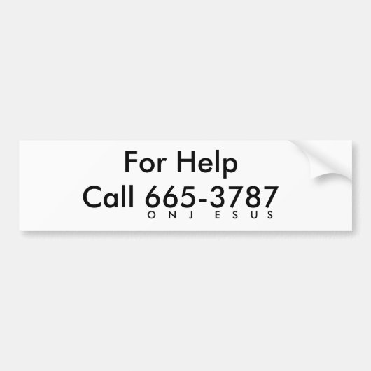 助けのため、イエス・キリストの呼出し バンパーステッカー (正面)