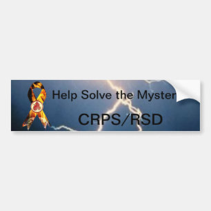 助けはミステリーCRPS/RSD燃えるリボンを解決します バンパーステッカー