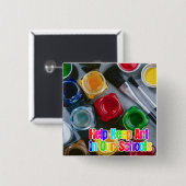 助けは私達の学校の芸術を保ちます! 缶バッジ (正面&裏面)