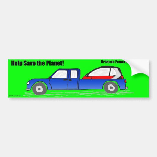 助け惑星を救うため バンパーステッカー (正面)