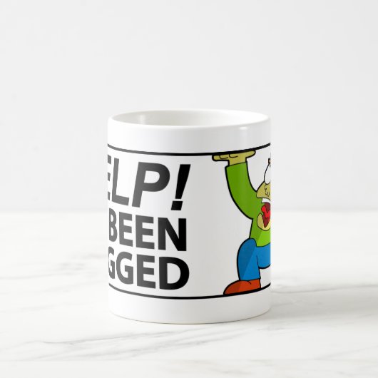 助けIは-引っ掛けられたマンガのキャラクタ襲われました コーヒーマグカップ (中央)
