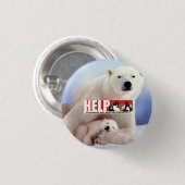 助けISBDの白くま 缶バッジ (正面&裏面)