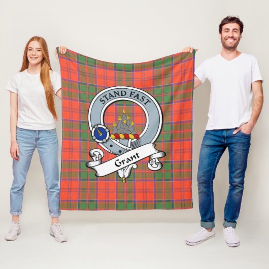 助成古代クランバッジタータンチェックプレイド フリースブランケット (インサイチュ)