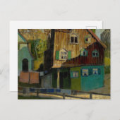 助成木材による赤い寝具 ポストカード (正面/裏面)