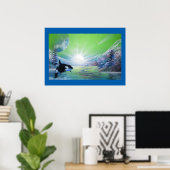 助産お気に入りの鯨写真ポスタープリント ポスター (ホームオフィス)