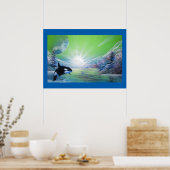 助産お気に入りの鯨写真ポスタープリント ポスター (キッチン)