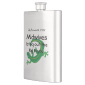 助産婦および緑トカゲのねじれ フラスク (左)