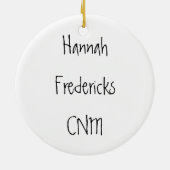 助産婦および黄色いゴム製アヒル セラミックオーナメント (裏面)