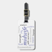 助産婦の単語の雲 ラゲッジタグ (正面縦)