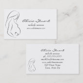 助産婦のDoulaの妊婦の腹ハート 名刺 (正面/裏面)