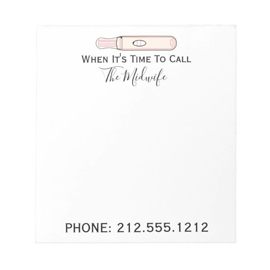 助産婦妊娠を宣告する時が来たら ノートパッド (正面)