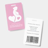 助産婦産Doulaピンク妊娠病院ID バッジ (表裏)