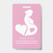 助産婦産Doulaピンク妊娠病院ID バッジ (表面)