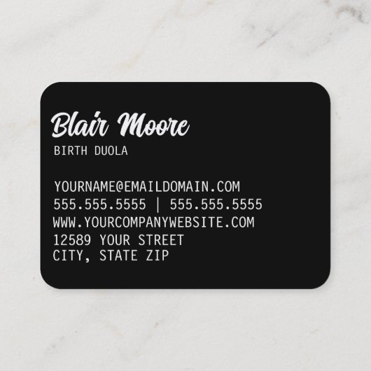 助産婦経験豊富 名刺 (裏面)