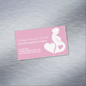 助産婦美妊娠ダラピンクハート マグネット名刺 (インサイチュ)