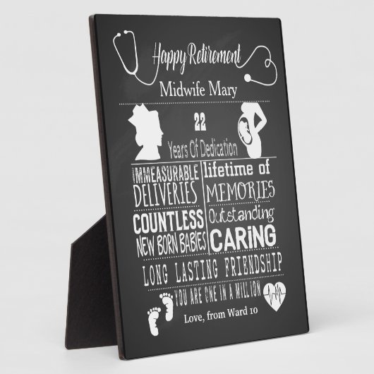 助産婦退職贈与ボス介護サービス フォトプラーク (側面)