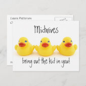 助産師とイエローゴムダック ポストカード (正面/裏面)