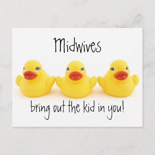 助産師とイエローゴムダック ポストカード (正面)