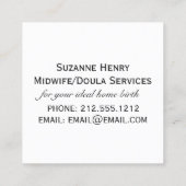 助産師にドゥラ妊娠を宣告する時が スクエア名刺 (裏面)