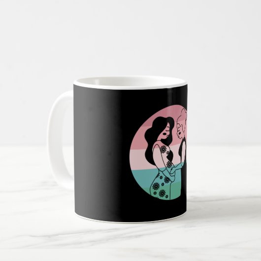 助産師の妊娠誕生プレゼントありがとう コーヒーマグカップ (正面左)