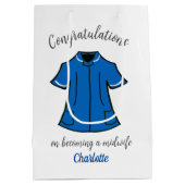 助産師へのご就任おめでとうございます ミディアムペーパーバッグ (裏面)