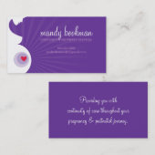 助産師カード妊婦ベリーシルエットパープル 名刺 (正面/裏面)