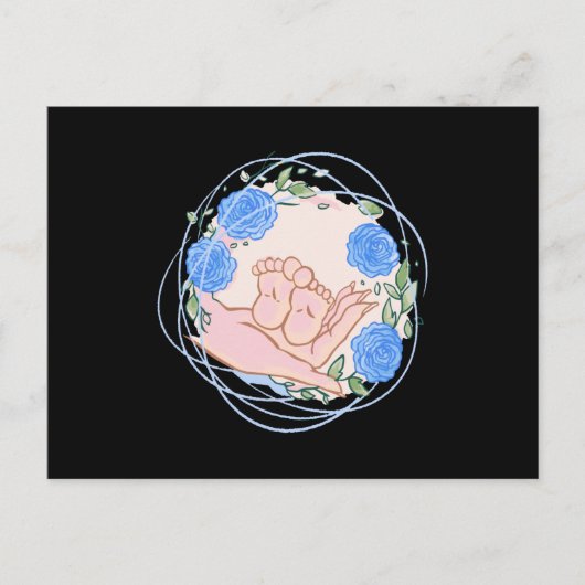 助産師ギフトありがとう赤ちゃんの足 ポストカード (正面)