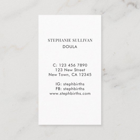 助産師ダラ 名刺 (裏面)