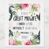 助産師ドゥラオフィスサンキューカード引用文ギフト ワインラベル (シングルラベル)