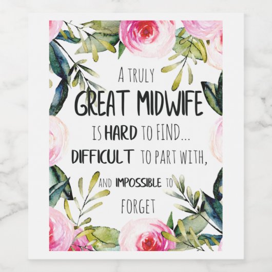 助産師ドゥラオフィスサンキューカード引用文ギフト ワインラベル (シングルラベル)