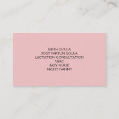助産師ドゥラ誕生コーチ授乳コンサルタント 名刺 (裏面)