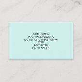 助産師ドゥラ誕生コーチ授乳コンサルタント 名刺 (裏面)