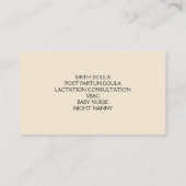 助産師ドゥラ誕生コーチ授乳コンサルタント 名刺 (裏面)