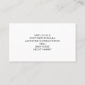 助産師ドゥラ誕生コーチ授乳コンサルタント 名刺 (裏面)