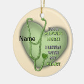 助産師ナースグリーンハートカスタムナースオーナメント セラミックオーナメント (左)