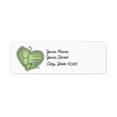 助産師ナースグリーンハート名前をカスタムする ラベル (正面)