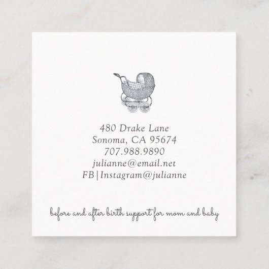 助産師ヴィンテージベビースケール名刺 スクエア名刺 (裏面)