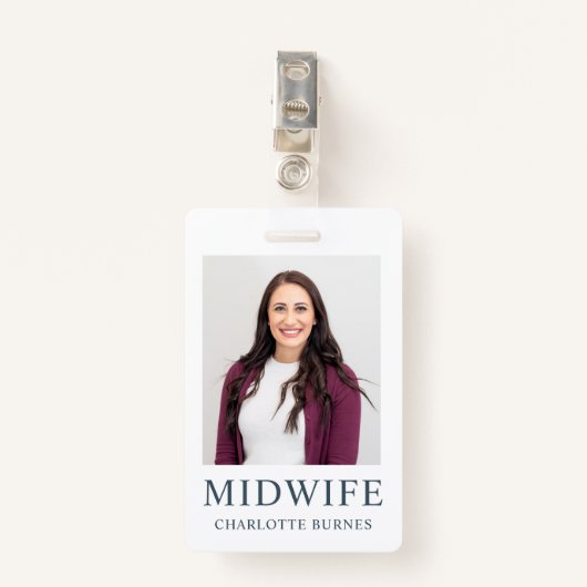 助産師写真 バッジ (正面クリップ)