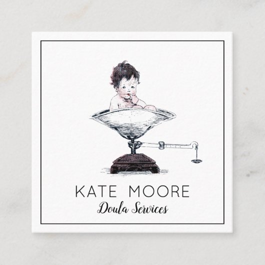 助産師又はお洒落助産師の規模等に関するベビー スクエア名刺 (正面)