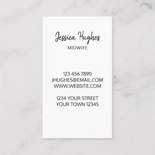 助産師名刺 名刺 (裏面)