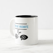 助産師学生仮装助産師おもしろい贈 ツートーンマグカップ (正面左)