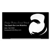 助産師白黒誕生センターシ妊婦のック マグネット名刺 (正面)