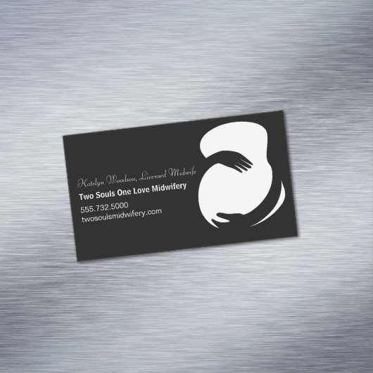 助産師白黒誕生センターシ妊婦のック マグネット名刺 (インサイチュ)