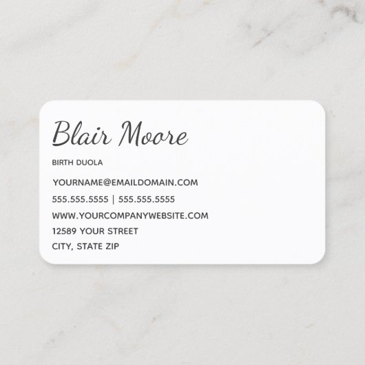 助産師誕生ドゥラ 名刺 (裏面)