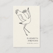 助産師、コウノトリ、ベージュ 名刺 (正面)