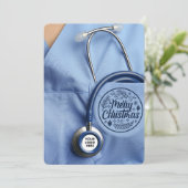 助産師 医療用聴診器 カスタムロゴ テキスト クリスマス (スタンド正面)