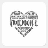 助産師、妊娠支援、出産 スクエアシール (正面)