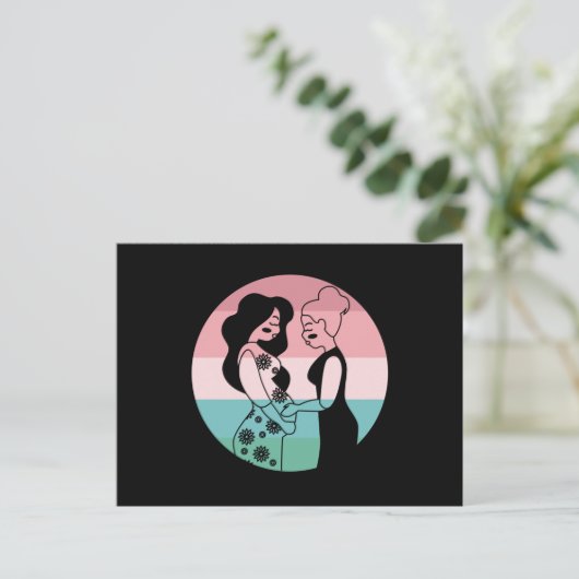 助産師 妊娠 出産 ギフト ありがとう ポストカード (スタンド正面)