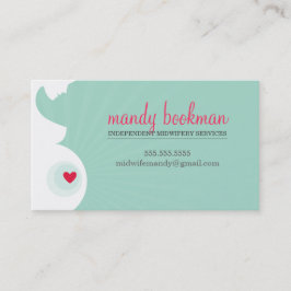 助産師DOULAカード妊娠腹部ハートミントグリーン 名刺