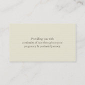 助産師DOULAクリエイティブスワーズピンククリームブラウン 名刺 (裏面)